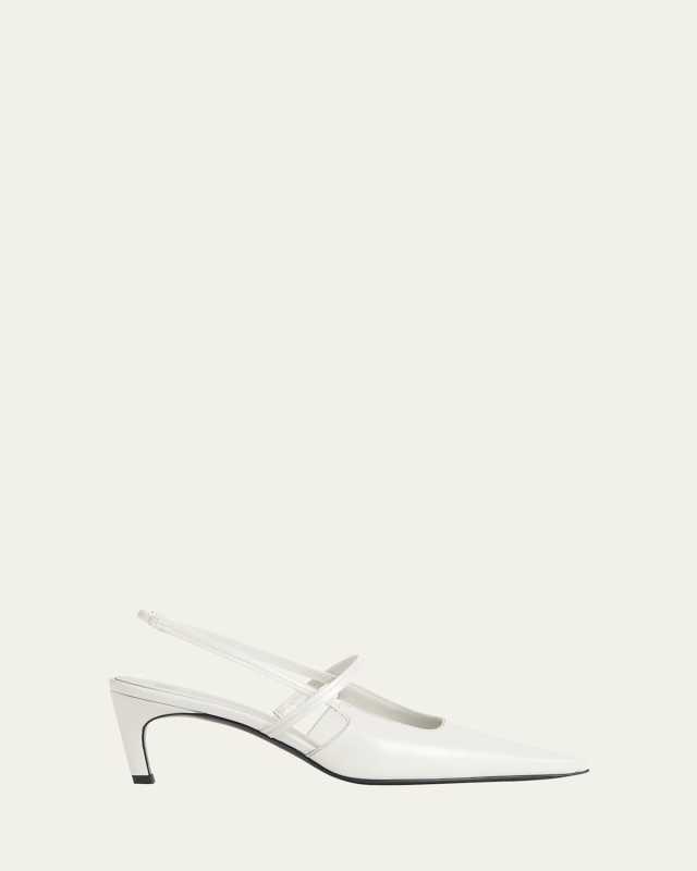 Sharp Patent Leather Slingback Pumps